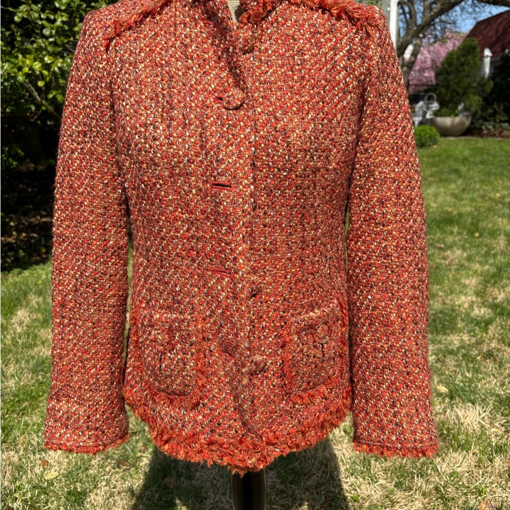 Vintage Chico's Orange Blazer Classic Structured Style
